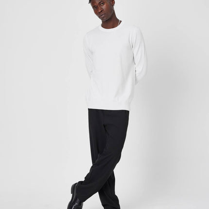 Men's Oversized Plain Knit Crew Neck Sweater - Casual Comfort