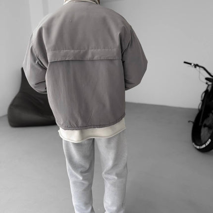 Men's Oversized Zip-Up Sweatshirt Two-Tone