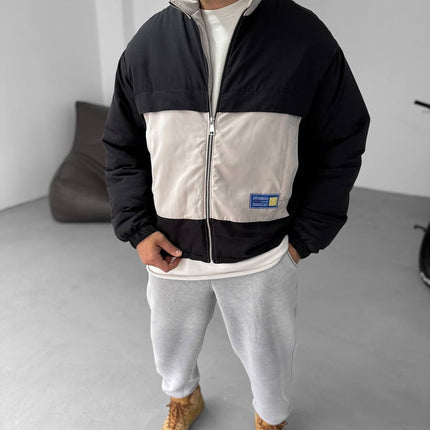 Men's Oversized Zip-Up Sweatshirt Two-Tone