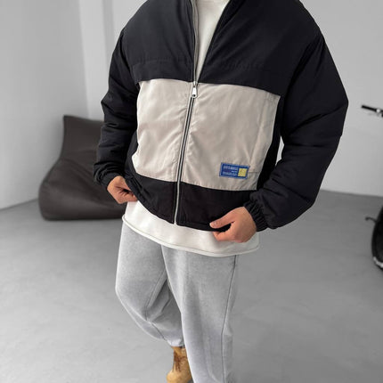 Men's Oversized Zip-Up Sweatshirt Two-Tone