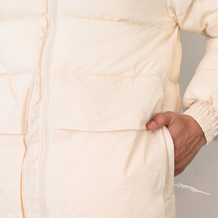 Men's Premium Puffer Jacket with High Collar and Utility Pockets