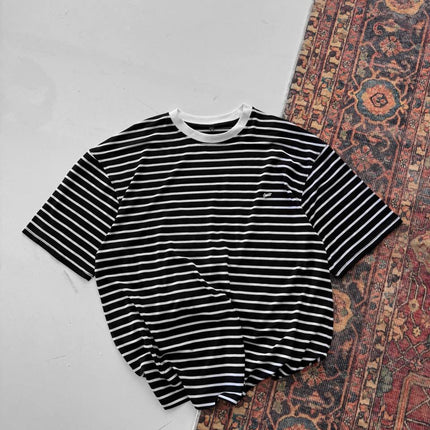 Men's Striped Cotton T-Shirt / Classic Black White Stripe Tee