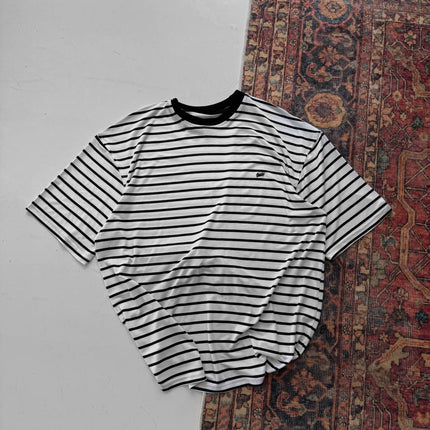 Men's Striped Cotton T-Shirt / Classic Black White Stripe Tee
