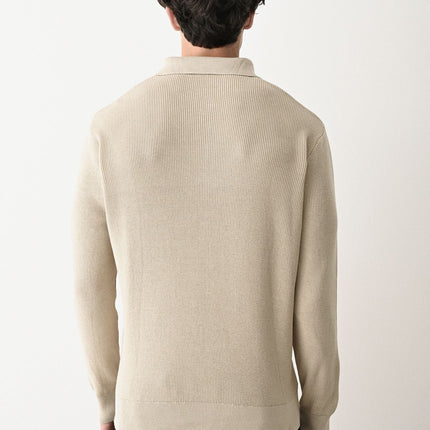 Collared Zip-Up Knit Sweater