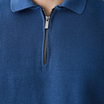 Collared Zip-Up Knit Sweater