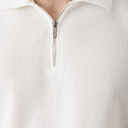 Collared Zip-Up Knit Sweater