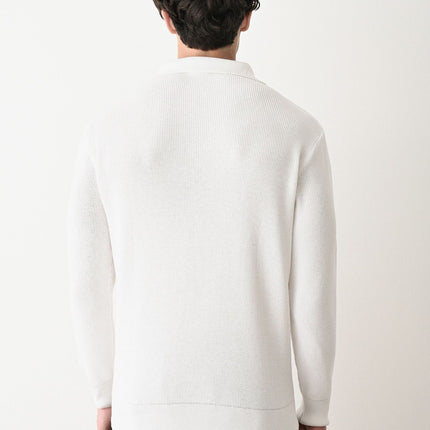 Collared Zip-Up Knit Sweater
