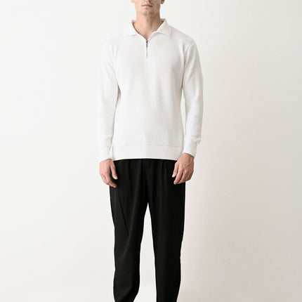 Collared Zip-Up Knit Sweater