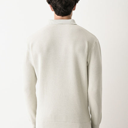Collared Zip-Up Knit Sweater