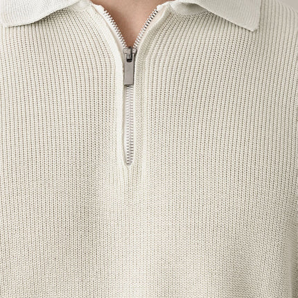 Collared Zip-Up Knit Sweater