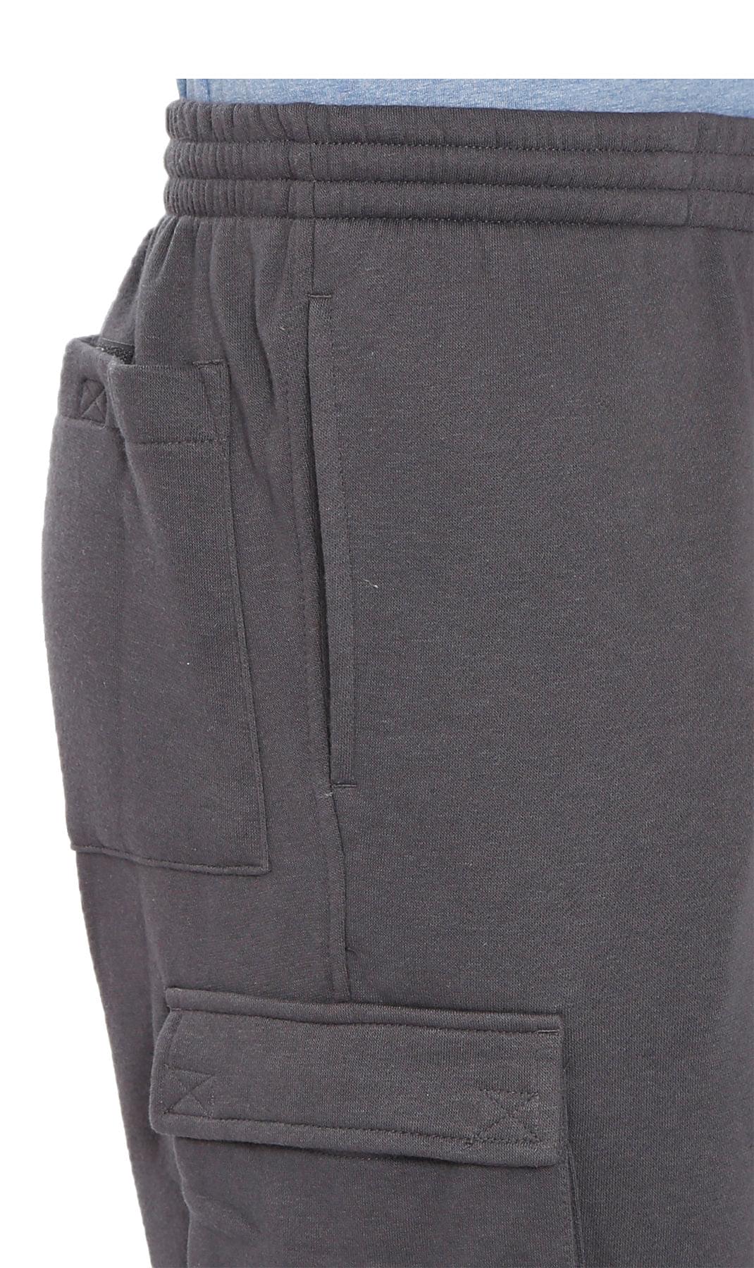 Men's Brushed Fleece Cargo Pants – Comfy Sweatpants with inner drawstrings