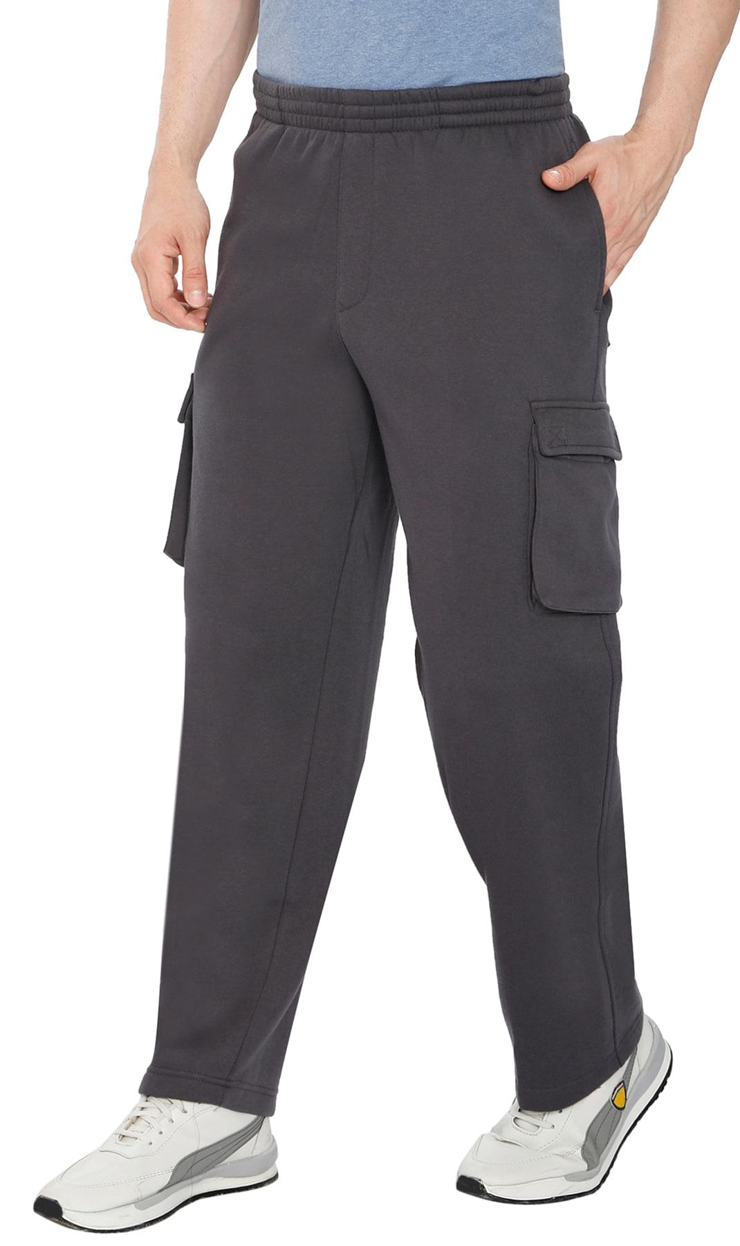 Men's Brushed Fleece Cargo Pants – Comfy Sweatpants with inner drawstrings