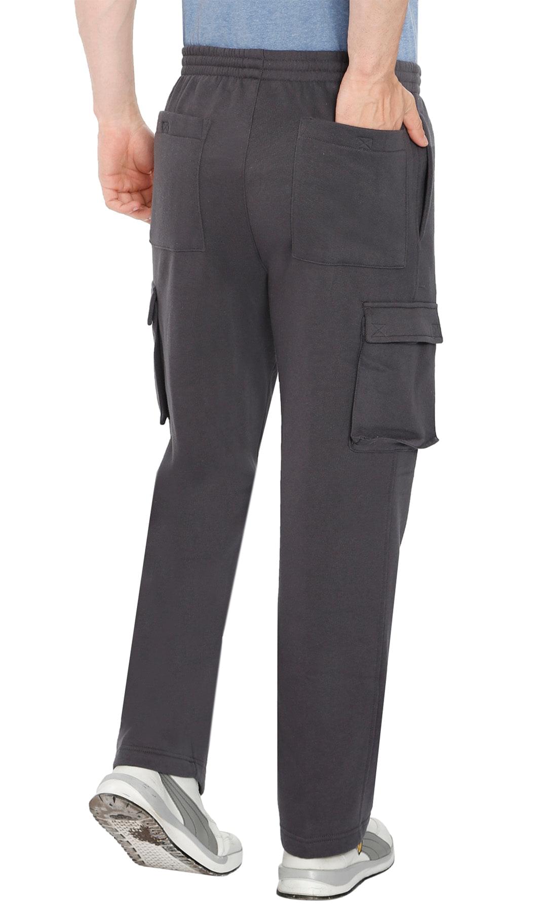 Men's Brushed Fleece Cargo Pants – Comfy Sweatpants with inner drawstrings