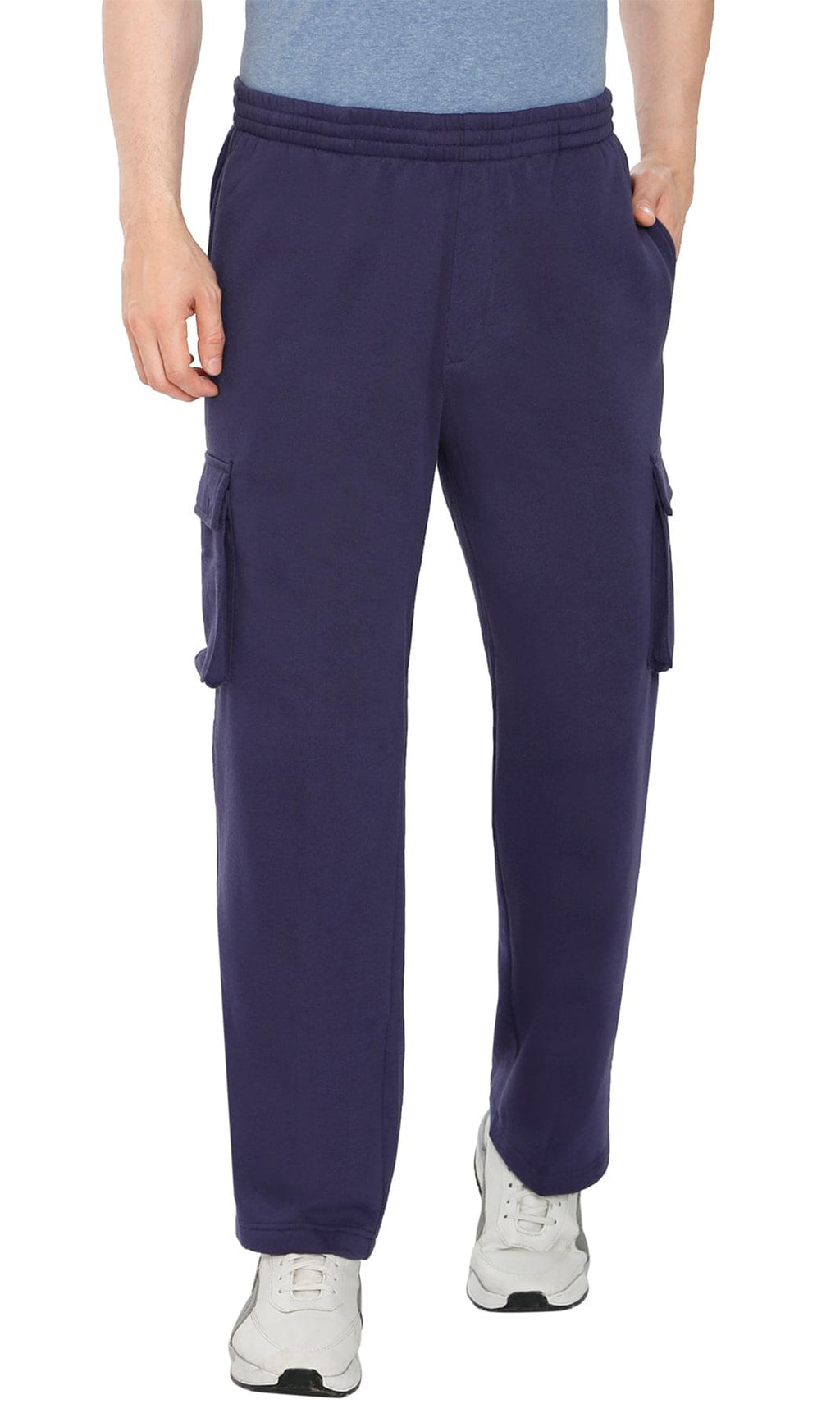 Men's Brushed Fleece Cargo Pants – Comfy Sweatpants with inner drawstrings
