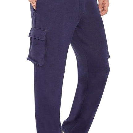 Men's Brushed Fleece Cargo Pants – Comfy Sweatpants with inner drawstrings