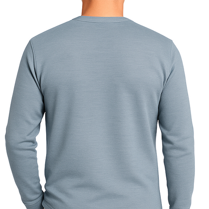 Men's Long Sleeve Henley shirt in cotton blend with 3 Button Placket & Chest Pocket