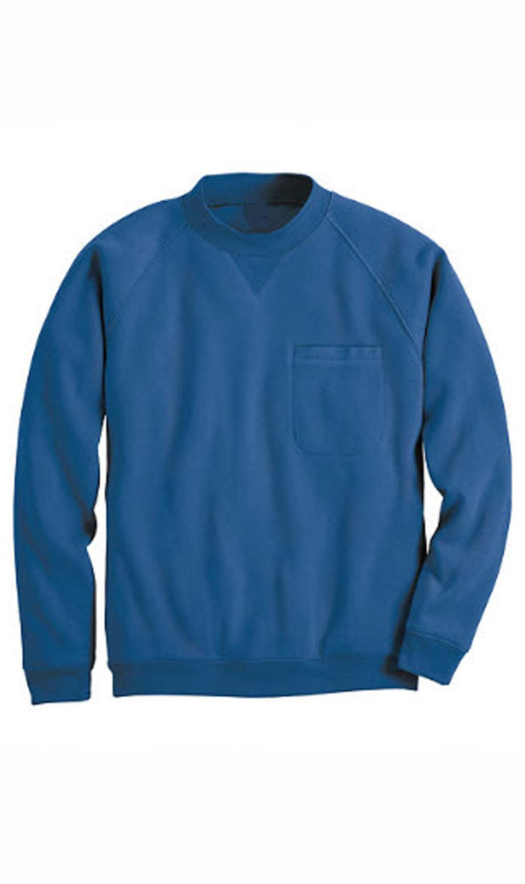 Mens 3-Pocket Fleece Sweatshirt with Raglan Seams, Chest Pocket and Tagless Neck