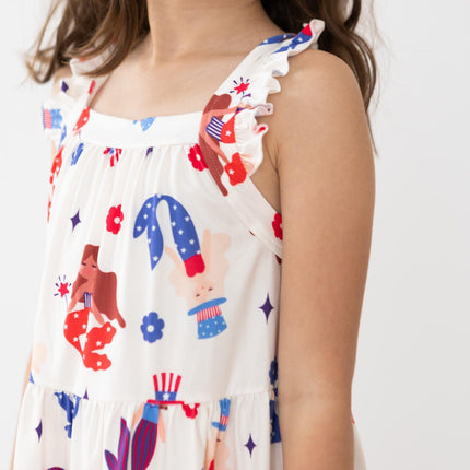 SALE Mer-Made in the USA Ruffle Cross Back Dress
