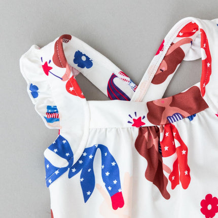 SALE Mer-Made in the USA Ruffle Cross Back Romper