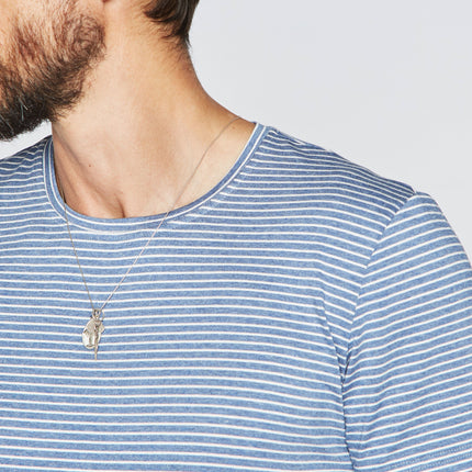 Men's Crew Neck Stripe Tee - Blue / White
