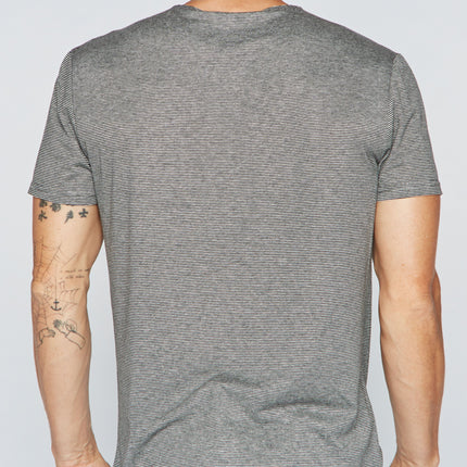 Men's Sailor Pocket Stripe Tee - Black / White Mini Stripe