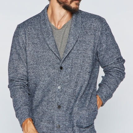 Men's Soft Knit Melange Cardigan Sweater