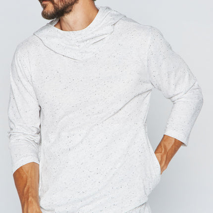 Men's 3/4 Sleeve Cowl Neck Visor Hoodie - Multi-Dot