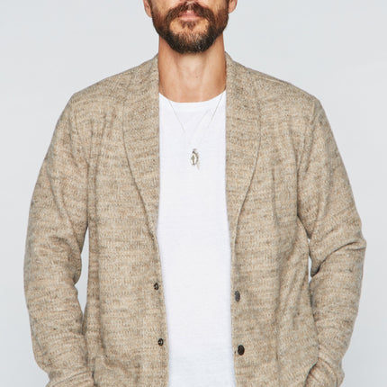 Men's Soft Knit Melange Cardigan Sweater