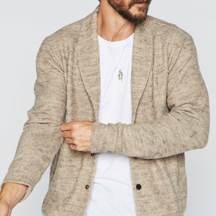 Men's Soft Knit Melange Cardigan Sweater