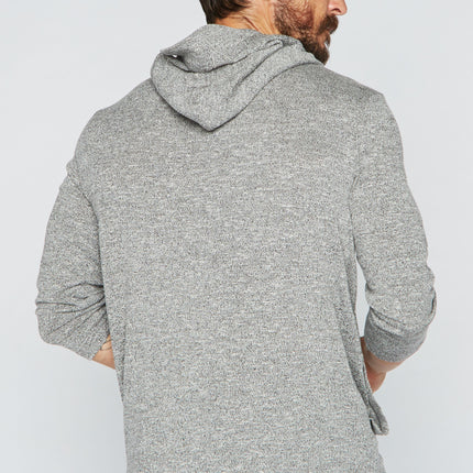 Men's 3/4 Sleeve Cowl Neck Visor Hoodie - Melange