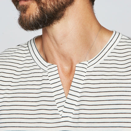 Men's Cross V-Neck Stripe Tee