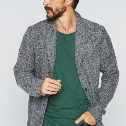 Men's Soft Knit Melange Cardigan Sweater