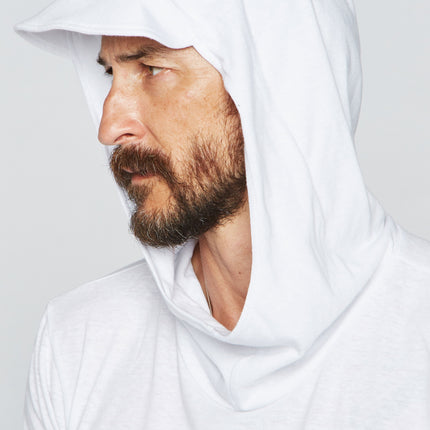 Men's 3/4 Sleeve Cowl Neck Visor Hoodie