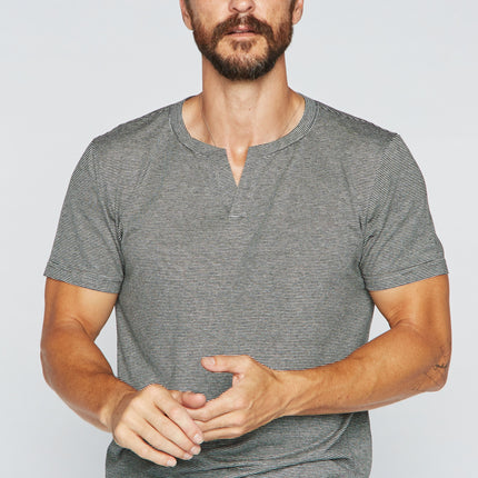 Men's Cross V-Neck Stripe Tee