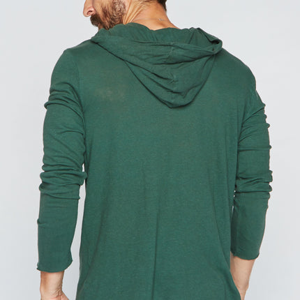 Men's Linen Blend Long Sleeve Hoodie