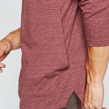 Men's 3/4 Sleeve Cowl Neck Visor Hoodie