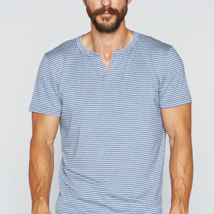 Men's Cross V-Neck Stripe Tee