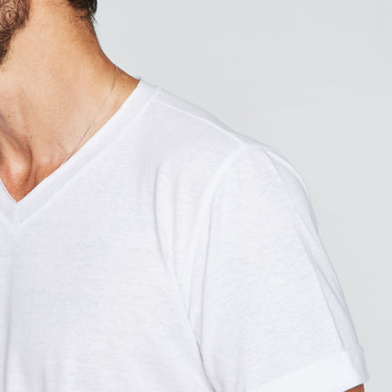 Men's Tri-Blend Stitch Sleeve V-Neck Tee