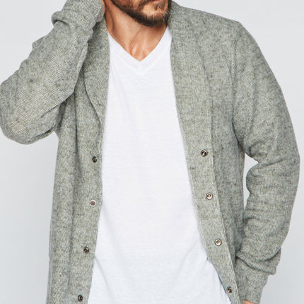 Men's Soft Knit Melange Cardigan Sweater