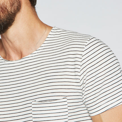 Men's Sailor Pocket Stripe Tee - White/Black