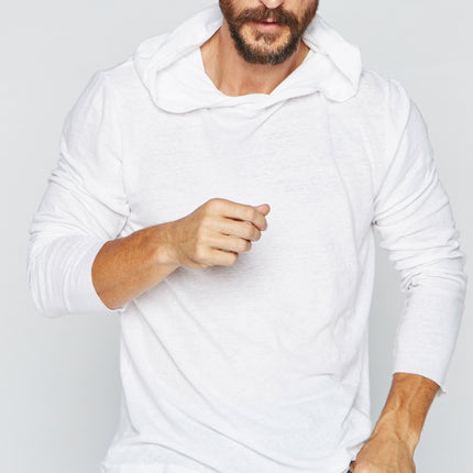 Men's Linen Blend Long Sleeve Hoodie