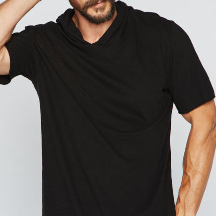 Men's Linen Blend Short Sleeve Hoodie
