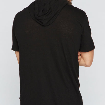 Men's Linen Blend Short Sleeve Hoodie