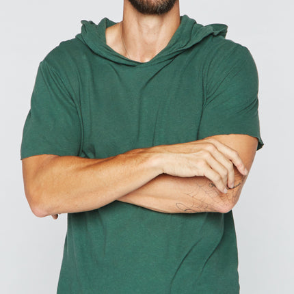 Men's Linen Blend Short Sleeve Hoodie