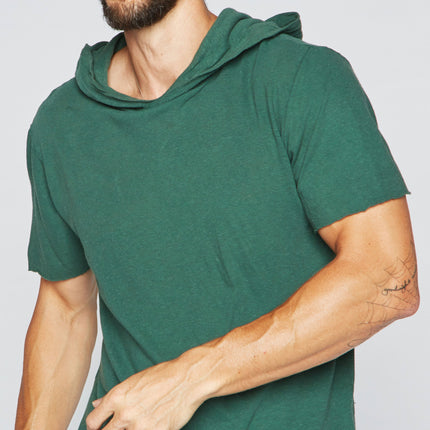 Men's Linen Blend Short Sleeve Hoodie