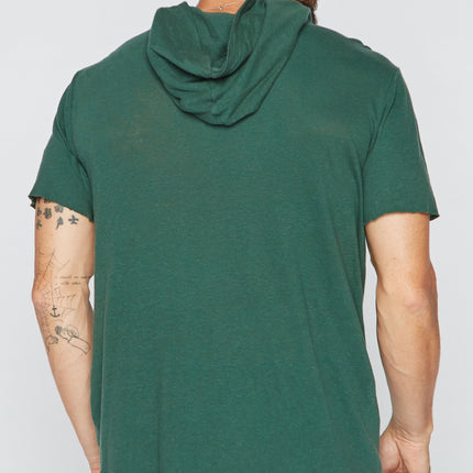 Men's Linen Blend Short Sleeve Hoodie