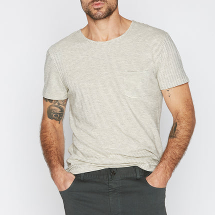 Men's Sailor Pocket Stripe Tee - Ivory / Black