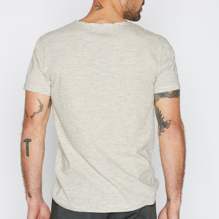 Men's Sailor Pocket Stripe Tee - Ivory / Black