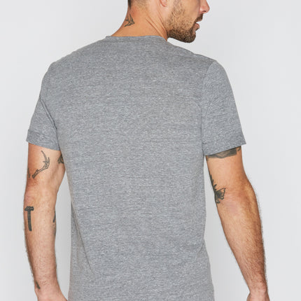 Men's Tri-Blend Stitch Sleeve V-Neck Tee