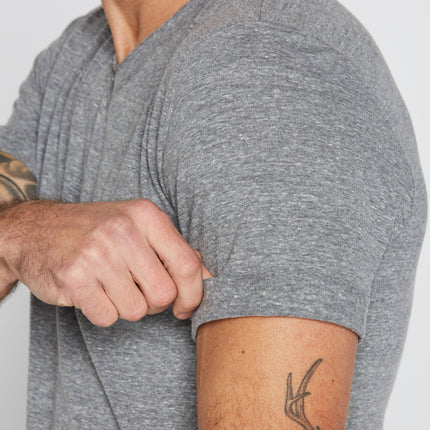 Men's Tri-Blend Stitch Sleeve V-Neck Tee